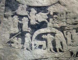 Détail de la légende du Valhalla, provenant de la pierre de l